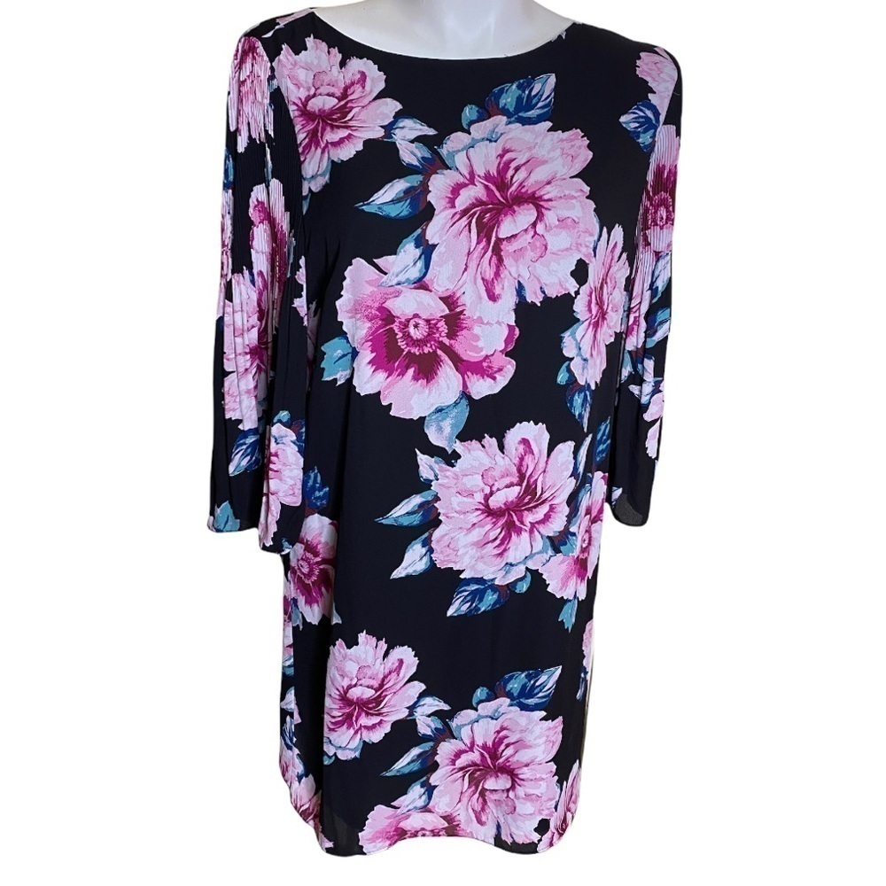 Isaac Mizrahi NY Floral Dress Black Pink Size XL